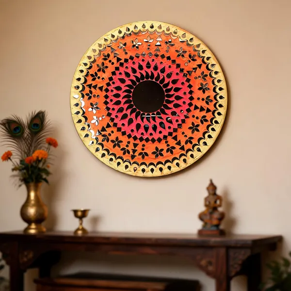 Pine_Mdf_Traditional_Geometric_Floral_Round_Wall_Mirror_Set_Of_1