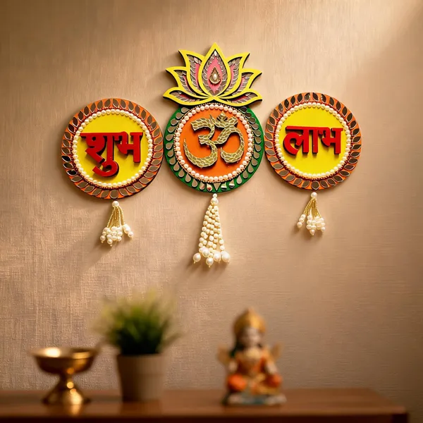 Pine_Mdf_Traditional_Shubh_Om_Labh_Religious_Wall_Hanging_Set_Of_3