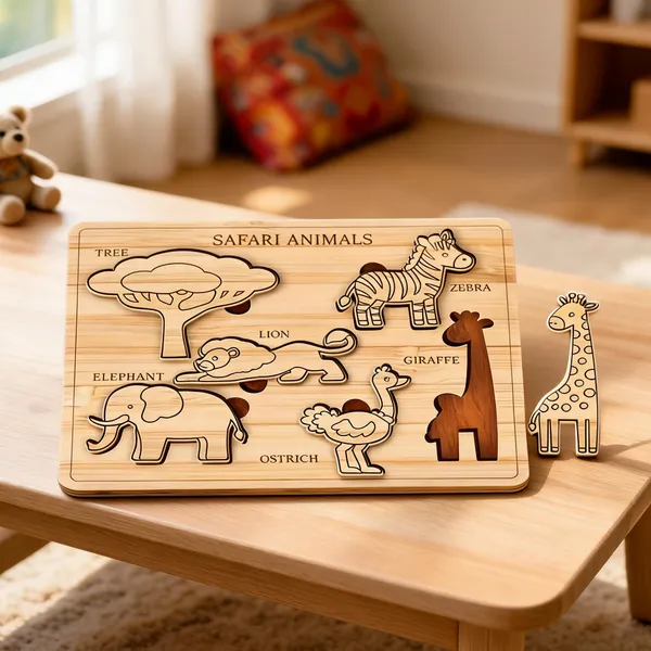 Pine_Mdf_Safari_Animals_Labelled_Educational_Puzzle_Board_Set_Of_1