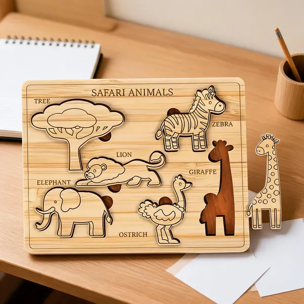 Pine_Mdf_Safari_Animals_Labelled_Educational_Puzzle_Board_Set_Of_1