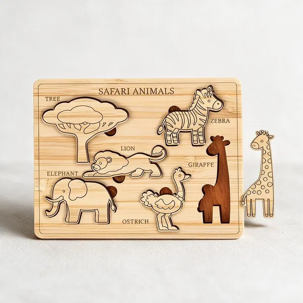 Pine_Mdf_Safari_Animals_Labelled_Educational_Puzzle_Board_Set_Of_1