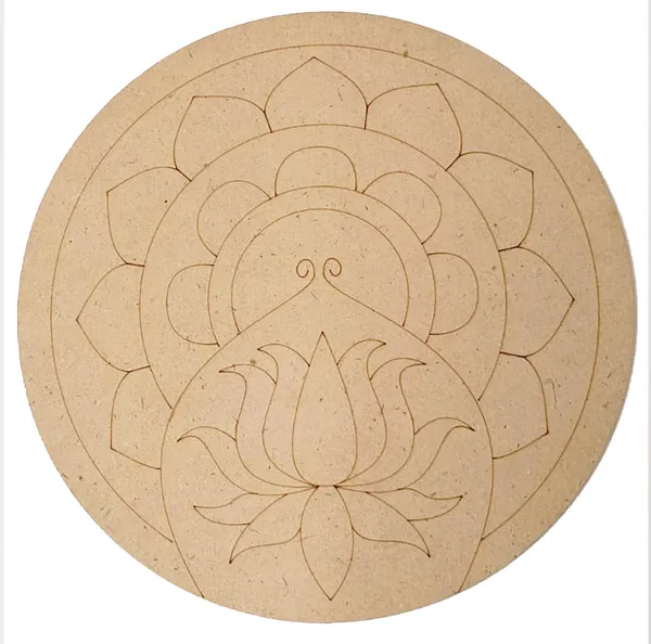 Pine_Mdf_Devotional_Ganesha_Lotus_Engraved_Round_Decor_Board_Set_Of_1