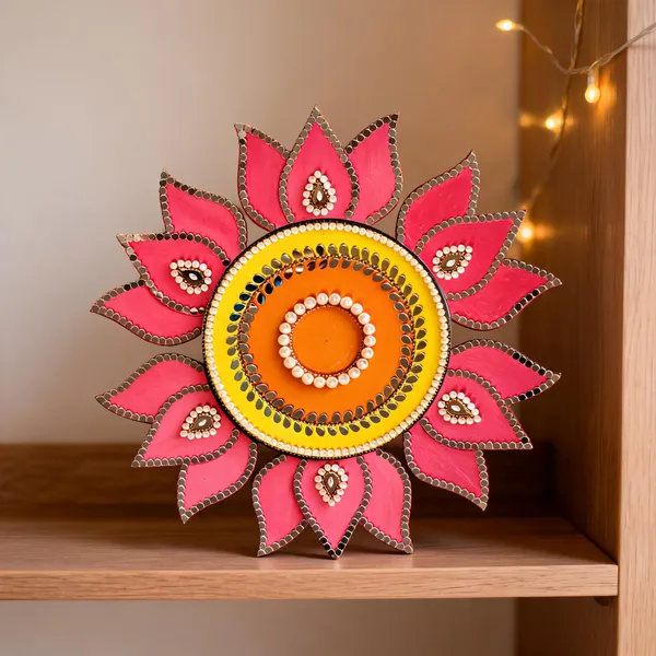 Pine_Mdf_Festive_Embellished_Lotus_Pattern_Rangoli_Set_Of_1
