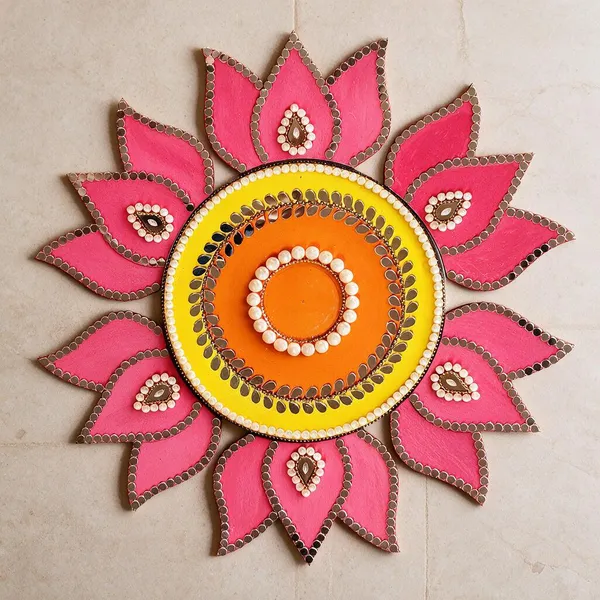 Pine_Mdf_Festive_Embellished_Lotus_Pattern_Rangoli_Set_Of_1