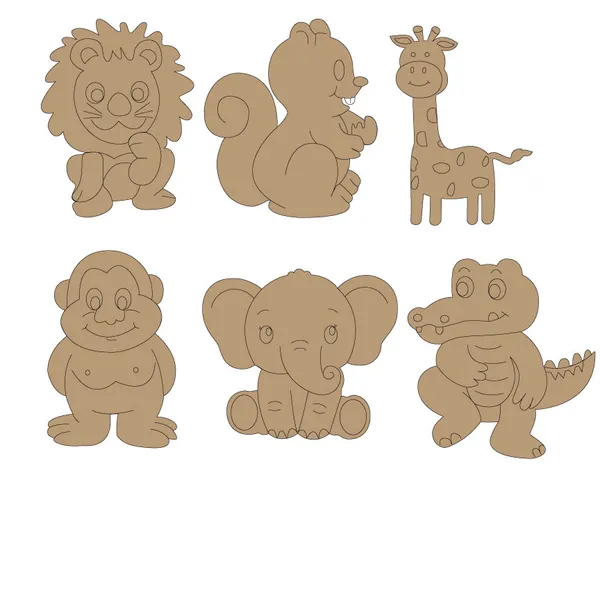 Pine_Mdf_Kids_Safari_Animal_Wall_Stickers__Set_Of_6