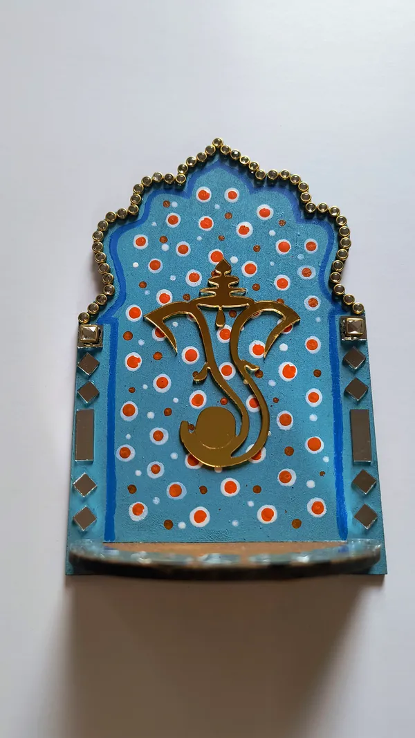 Pine_Mdf_Devotional_Om_Motif_Blue_Wall_Mounted_Pooja_Shrine_Set_Of_1