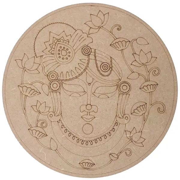 Pine_Mdf_Round_Lotus_Engraved_Decorative_Panel_Set_Of_1