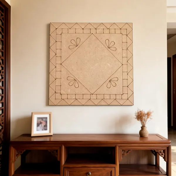 Pine_Mdf_Geometric_Floral_Diamond_Decorative_Panel_Set_Of_1