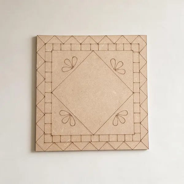 Pine_Mdf_Geometric_Floral_Diamond_Decorative_Panel_Set_Of_1