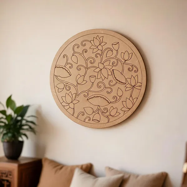 Pine_Mdf_Traditional_Lotus_Engraved_Round_Decorative_Plate_Set_Of_1