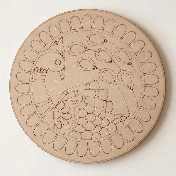 Pine_Mdf_Traditional_Peacock_Carved_Round_Wall_Decor_Set_Of_1