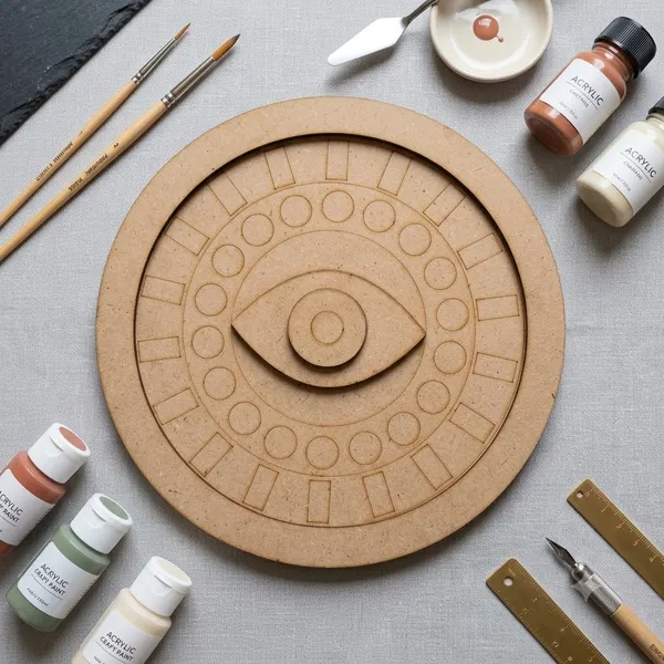 Pine_Mdf_Geometric_Concentric_Engraved_Round_Decorative_Board_Set_Of_1