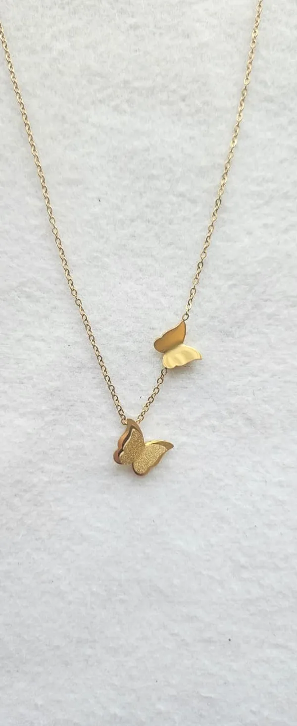 Gold_Steel_Layered_Dual_Butterfly_Charm_Pendant_Necklace_For_Women