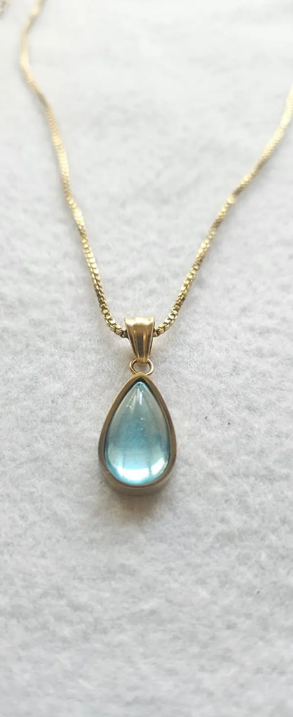 Gold_18K_Plated_Blue_Teardrop_Glass_Stone_Pendant_Necklace_For_Women