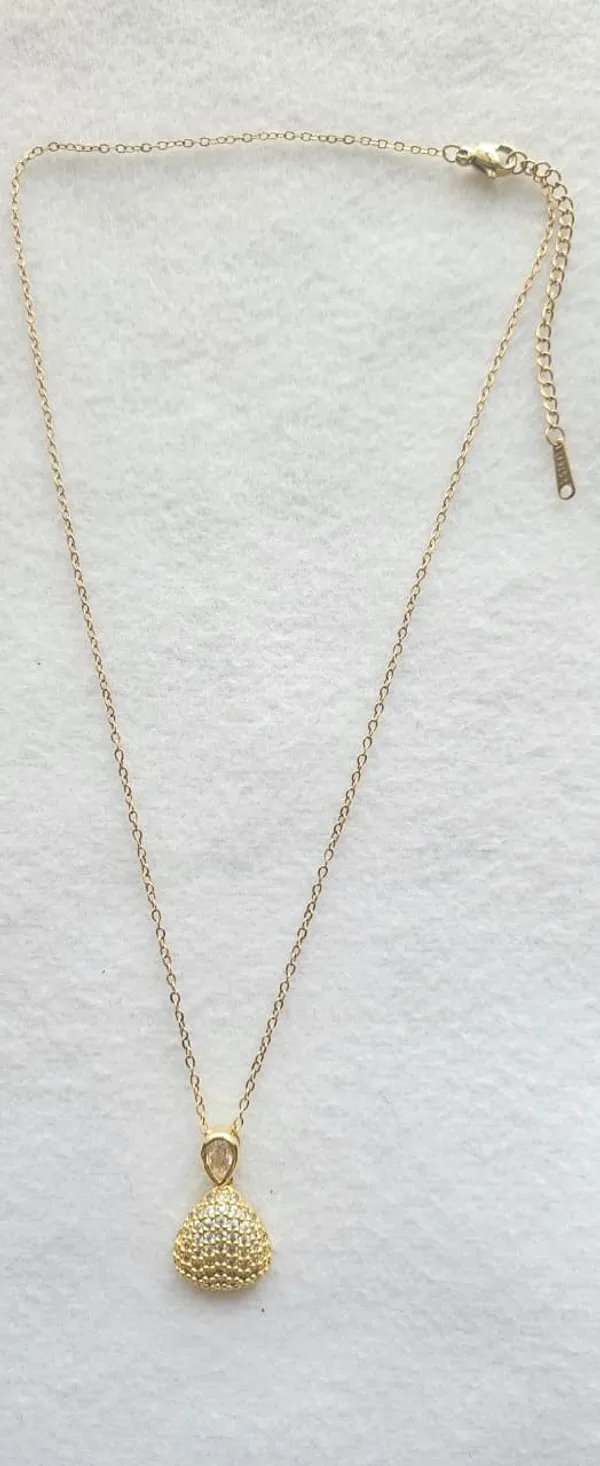 Two_Tier_Geometric_Pendant_Necklace_With_Smaller_Teardrop_Shaped_Bail_Set