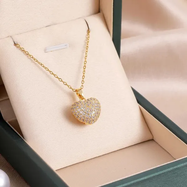 Gold_18K_Plated_Pave_Zircon_3D_Heart_Pendant_Necklace_For_Women