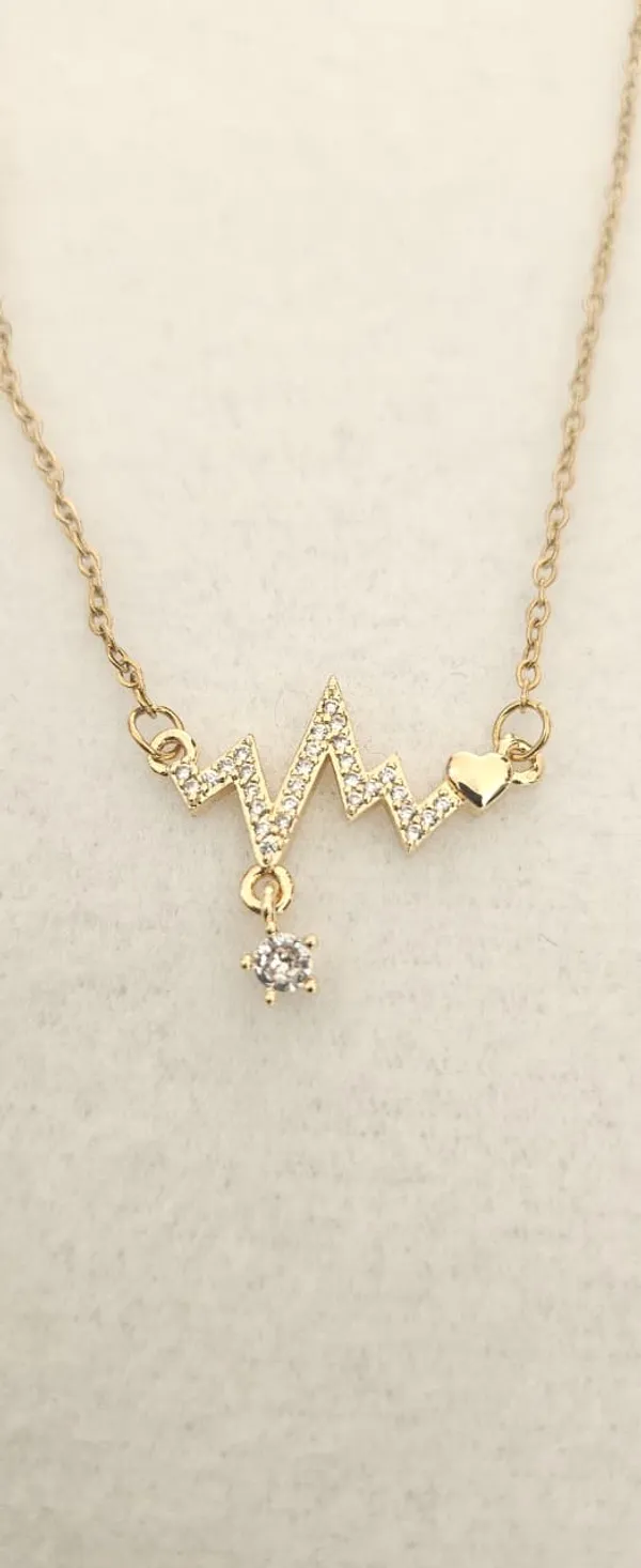 Gold_18K_Plated_Heartbeat_Pave_Zircon_Pendant_Necklace_For_Women
