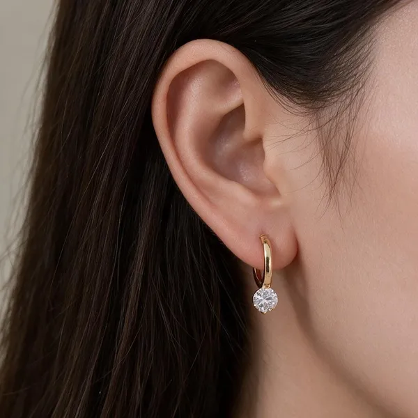 Versatile_Architectural_Look_Hoop_Earrings_Holding_A_Dangling_Round_Solitaire_Cubic_Zirconia_Crystal_(Silver)