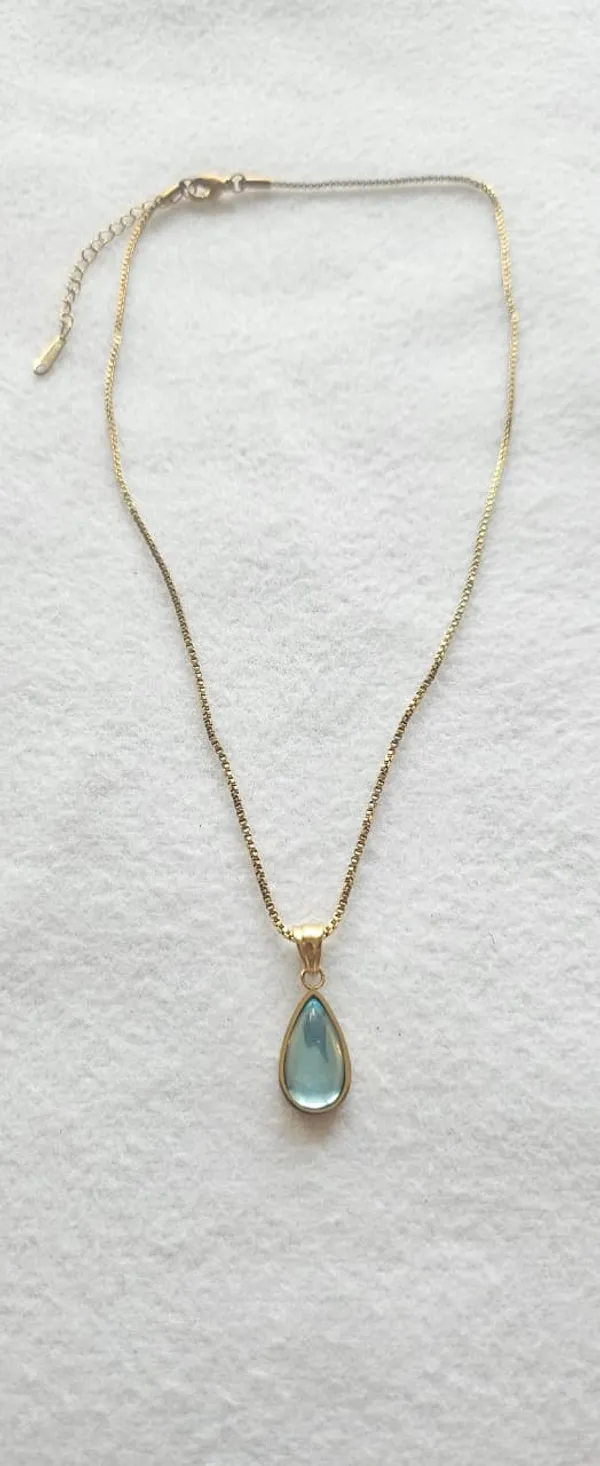 Gold_18K_Plated_Blue_Teardrop_Glass_Stone_Pendant_Necklace_For_Women