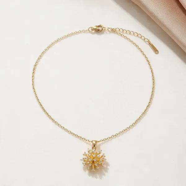 Radiant_Floral_Sunburst_Detailed_With_Sparkling_Micro_Crystals_Pendant_Necklace_(Gold)