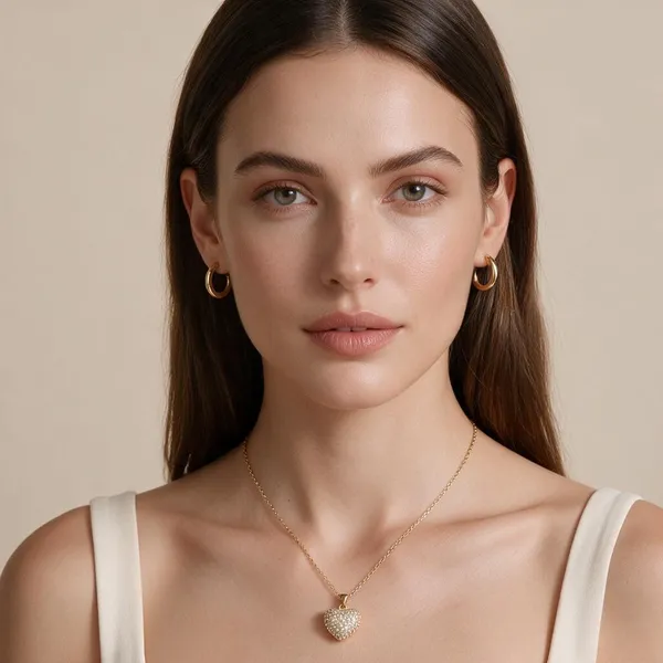Puffed_3D_Volumetric_Heart_Design_Pendant_Necklace_Entirely_Encrusted_With_Sparkling_Pave_Set_Clear_Zircon_Stones_(Gold)