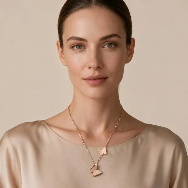 Solid_Dual_Butterfly_Charm_Necklace_(Rose_Gold)