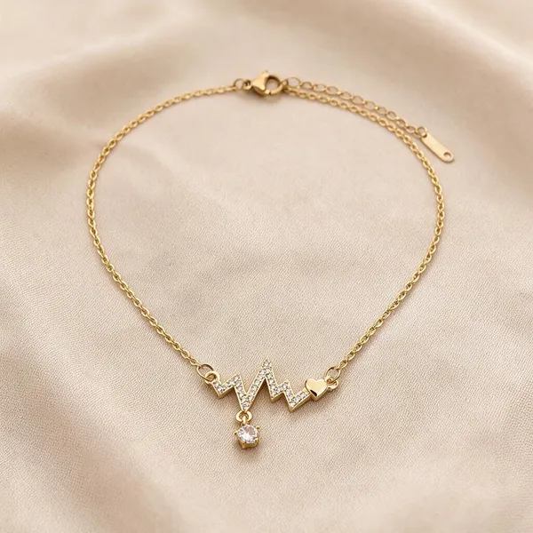Heartline_Pulse_Motif_Pendant_Necklace_With_Sleek_Sparkling_Pave_Zircon_Accents_And_Round_Bezel_Set_Zircon_Drop_Dangling_From_Its_Central_Peak_(Gold)