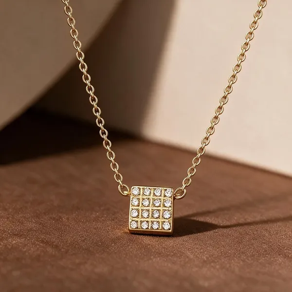 3D_Geometric_Cnc_Square_Cube_Pendant_Necklace_Incorporating_Pave_Set_Zircon_Inlays_Along_Its_Facets_(Gold)