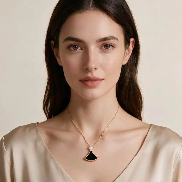 Fan_Shaped_Sector_Pendant_Necklace_With_A_Contrasting_Black_Acrylic_Inlay_And_A_Sparkling_Zircon_Stone_Crowns_The_Geometric_Motif_Suspended_Seamlessly_From_A_Delicate_Matching_Rose_Gold_Cable_Chain_(Rose_Gold)