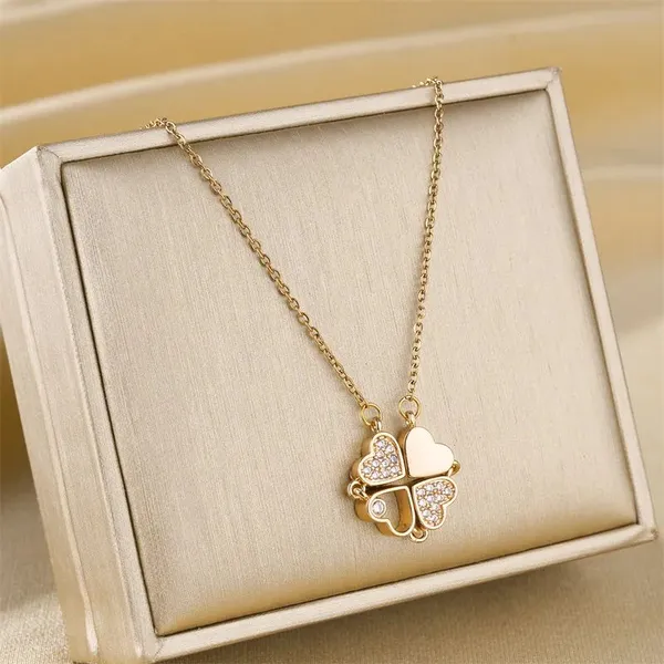 Rose_Gold_Steel_Four_Leaf_Clover_Pearl_Heart_Pendant_Necklace_For_Women
