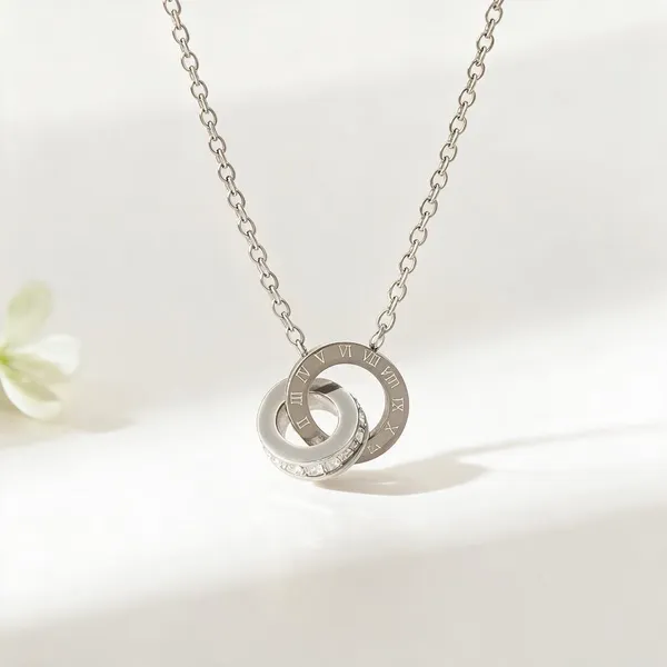 Silver_Stainless_Steel_Roman_Numeral_Interlocking_Ring_Pendant_Necklace_For_Women