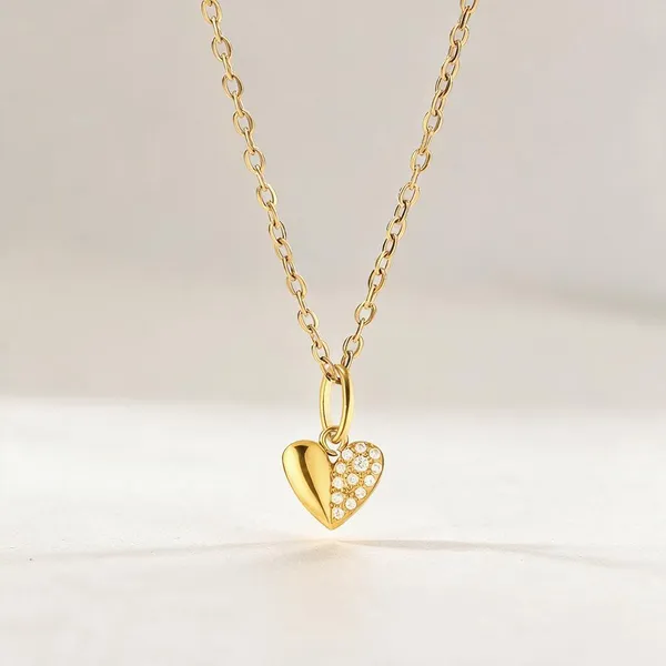 Gold_Stainless_Steel_Split_Heart_Pendant_Necklace_For_Women