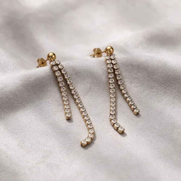 Gold_Stainless_Steel_Crystal_Multi_Tier_Tennis_Chain_Drop_Earrings_For_Women