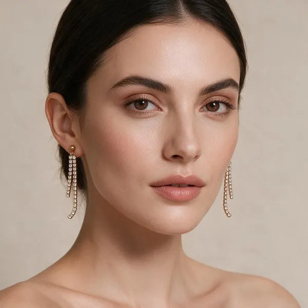 Drop_Earrings_Featuring_A_Ball_Stud_Top_Connected_To_Cascading_Multi_Tier_Tennis_Chains_(Gold)
