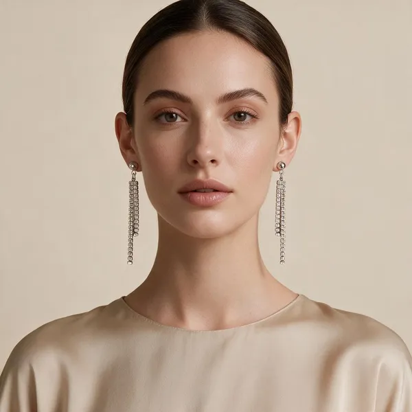 Drop_Earrings_Featuring_A_Ball_Stud_Top_Connected_To_Cascading_Multi_Tier_Tennis_Chains_(Silver)