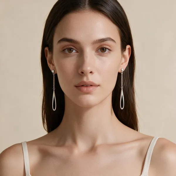 Dramatic_Water_Droplets_Tassel_Stud_Earings_With_Suspending_Long_Chain_(Silver)