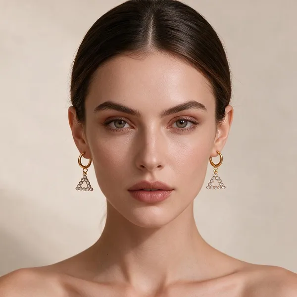 Hollow_Geometric_Drop_Huggie_Charm_Earrings_With_A_Sparkling_Array_Of_Clear_Cubic_Zirconia_Featuring_Classic_Gold_Hoops