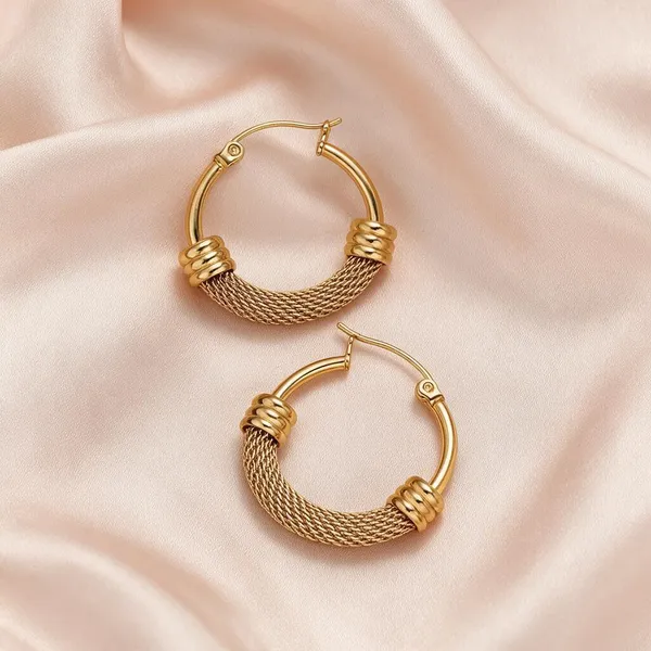 Textured_Braided_Mesh_Tube_Vintage_Inspired_Modern_Hoop_Earrings