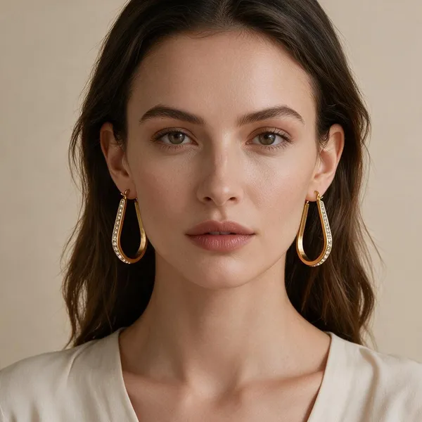 Elongated_Horseshoe_U_Shaped_Hoop_Earrings_Lined_With_A_Channel_Of_Pavé_Set_Clear_Rhinestones_Along_The_Outer_Edge_(Gold)
