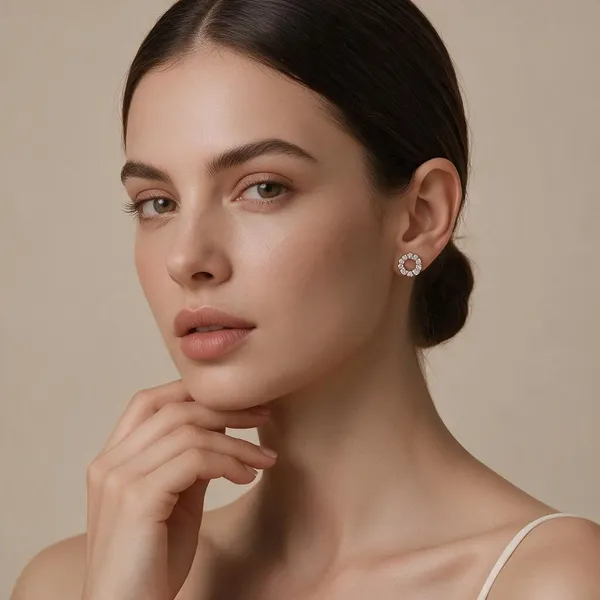 Versatile_Circular_Pave_Set_Stud_Earrings_Featuring_Full_Halo_Of_Brilliant_Clear_Cubic_Zirconia_Stones_(Silver)
