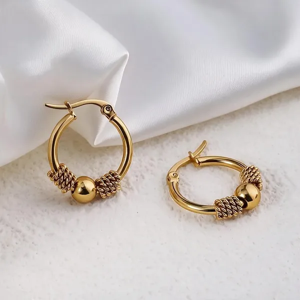 Vintage_Inspired_Hoop_Earrings_Featuring_A_Round_Circular_Silhouette_Accented_With_Textured_Bead_Rings_And_A_Central_Polished_Gold_Sphere_(Gold)