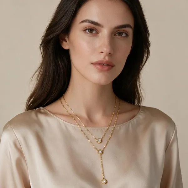 Dual_Strand_Sleek_Lariat_Drop_Necklace_With_Bezel_Set_Round_Zircon_Inlays_(Gold)