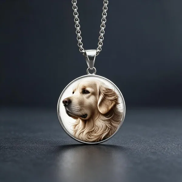 Silver_Steel_Dog_Portrait_Medallion_Pendant_Necklace_For_Women