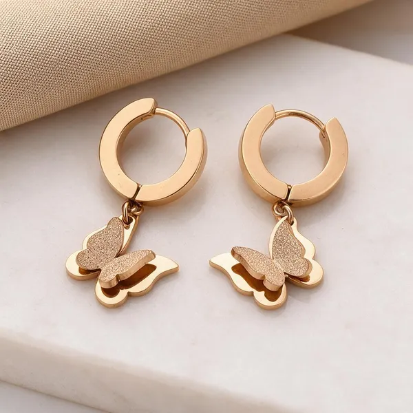 Gold_Steel_Butterfly_Drop_Huggie_Hoop_Earrings_For_Women