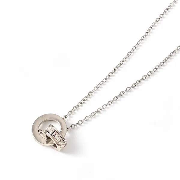 Silver_Steel_Interlocking_Ring_Zirconia_Pendant_Necklace_For_Women