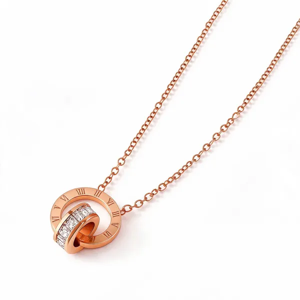 Rose_Gold_Steel_Interlocking_Ring_Zirconia_Pendant_Necklace_For_Women