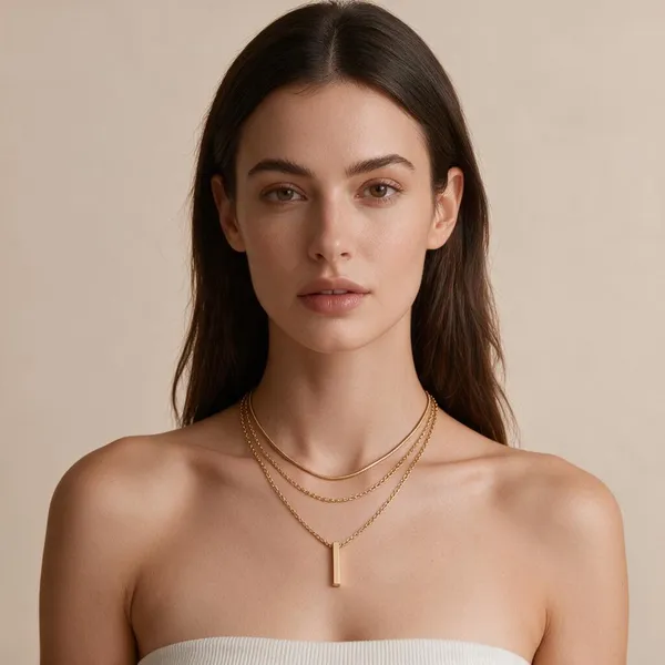 Multi_Strand_Layered_Necklace_Creating_An_Effortless_Pre_Layered_Look_Featuring_A_Flat_Snake_Chain,_A_Classic_Cable_Chain,_And_A_Longer_Link_Chain_With_A_Sleek_Vertical_Bar_Pendant_(Gold)