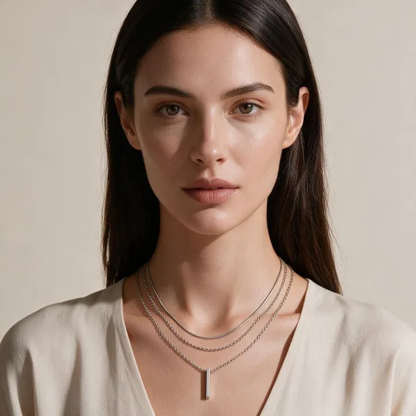 Multi_Strand_Layered_Necklace_Creating_An_Effortless_Pre_Layered_Look_Featuring_A_Flat_Snake_Chain,_A_Classic_Cable_Chain,_And_A_Longer_Link_Chain_With_A_Sleek_Vertical_Bar_Pendant_(Silver)