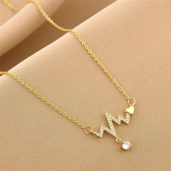 Gold_18K_Plated_Heartbeat_Pave_Zircon_Pendant_Necklace_For_Women
