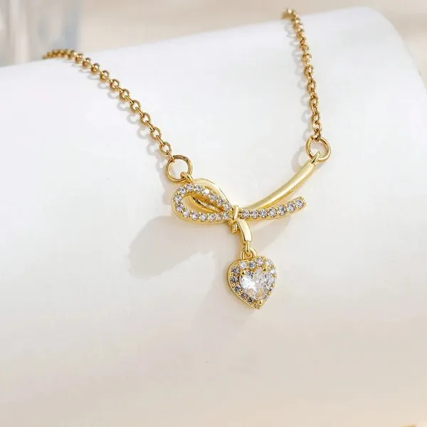 Gold_Stainless_Steel_Rhinestone_Bow_Heart_Charm_Pendant_Necklace_For_Women
